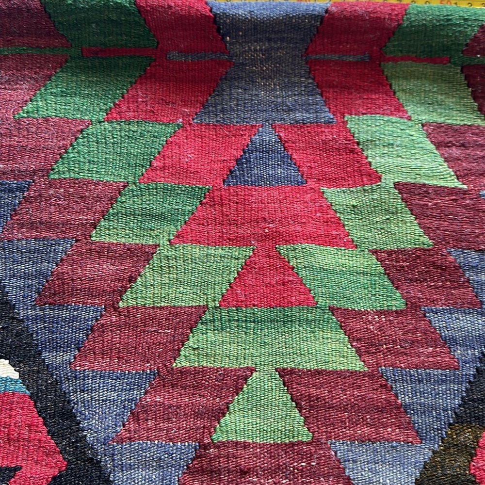 🇹🇷Turkish Kiln pillow. 18” x 30” long. Red and green are the main colors OOAK - Picture 6 of 13